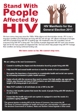 HIV Manifesto for the General Election 2017