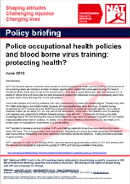 Police occupational health policies and blood borne virus training: protecting health?