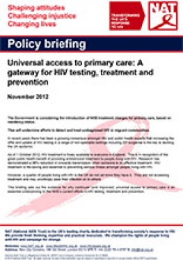 Universal Access to Primary Care: A gateway for HIV testing, treatment and prevention