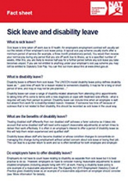 Factsheet: Sick leave & disability leave